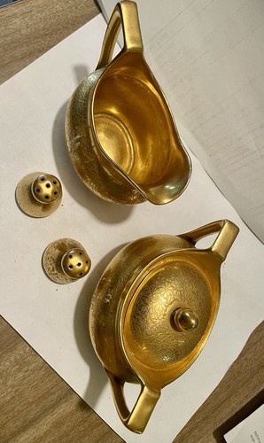 Vintage Pickard All Over Gold Service Set