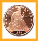 1 AVDP OZ COPPER ROUND: "Seated Liberty" Design – .999 Fine Pure Copper