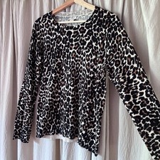 J.Crew Factory NWT Leopard Print Cotton Top Medium Long Sleeve