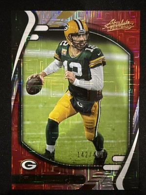 2021 Panini Absolute Aaron Rodgers No. 58 Red Squares #/499 Green Bay Packers SP
