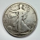 1917-D Walking Liberty Half Dollar Obverse Mintmark Silver 50c Denver US Coin