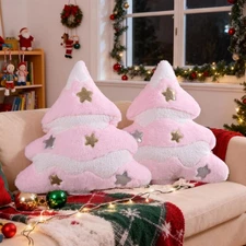 Christmas Tree Pillows Set of 2, Christmas Decoration Star Clouds Winter Soft...