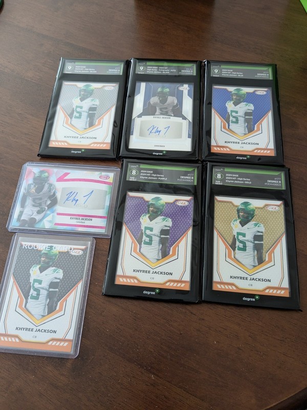 Lot Of 7 Sage Khyree Jackson RC Oregon/Alabama/Vikings Card#177