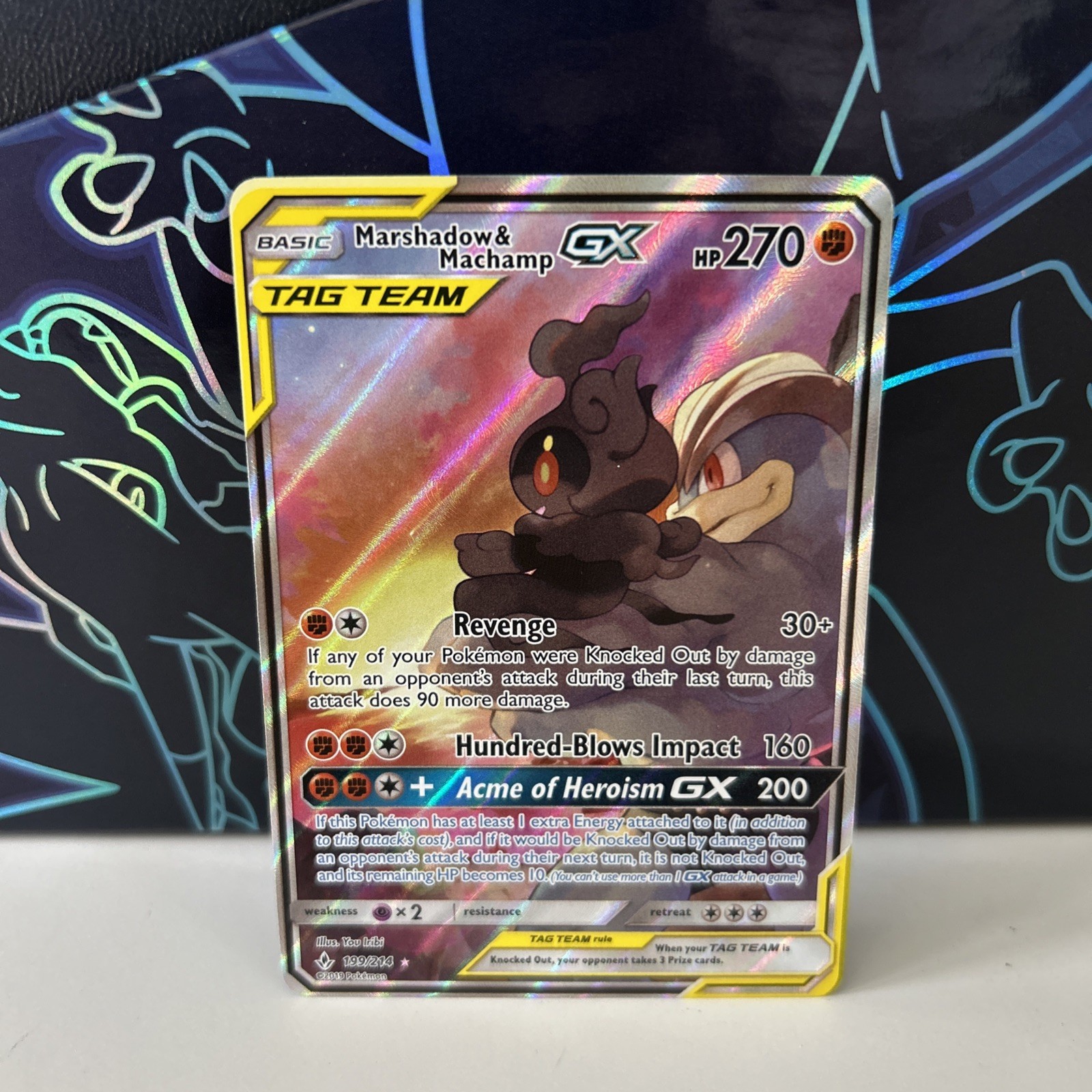 Marshadow & Machamp GX - 199/214 - Unbroken Bonds - NM - Pokemon