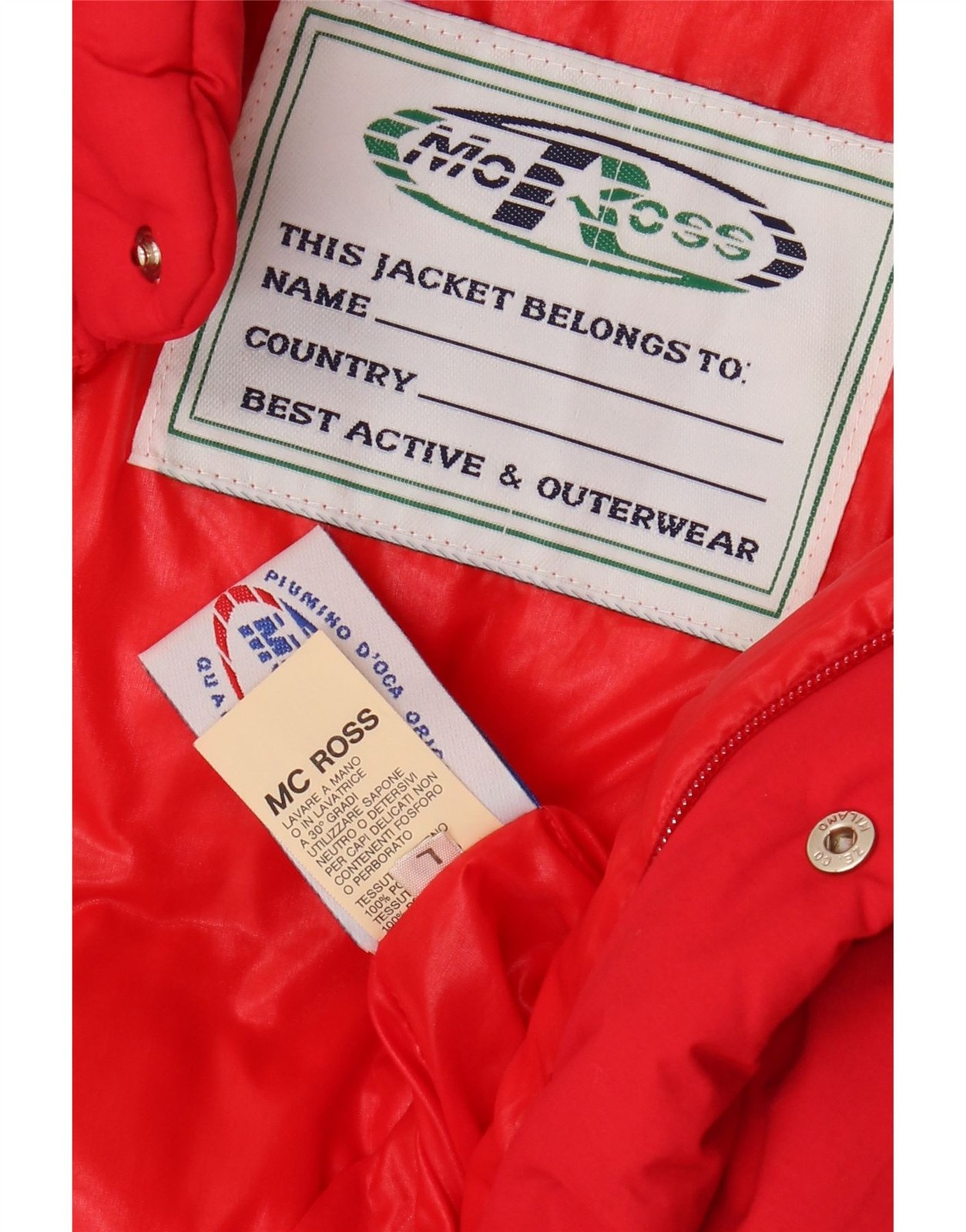 MC ROSS Mens Padded Jacket UK 40 Large Red Polyamide CV15 image 3