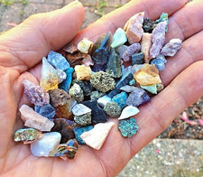 50gram ASSORTED 4mm - 15mm SMALL / TINY ROUGH UNPOLISHED STONES MIX BIG VARIETY