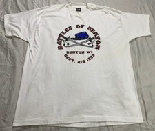 Vtg 93 Single Stitch FOTL Battles of Benton WI Tee Shirt 2XL Civil War USA Made