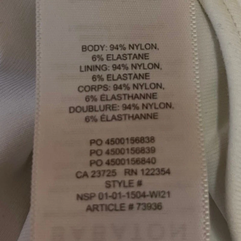 Body Top Aritzia Babaton Blanco Manga Larga Elastizado Cuello Cuadrado Talla S Foto 4 de 4