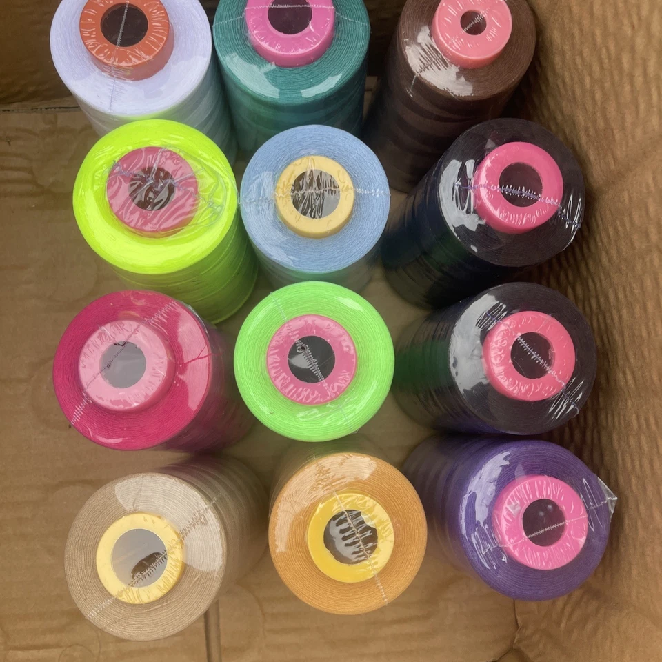 Clearance SALE Lot Box of 12 Big Spools Sewing Thread T27 Quality Assorted Color - Image 4 of 4