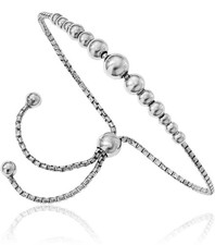 925 Sterling Silver Ball Adjustable Wrap Bracelet