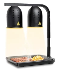 DL2112 Commercial Grade Food Heat Lamp, Portable Electric Food Warmer, 2-Bulb...