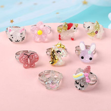 Little Girl Jewel Rings in Box, Adjustable Rings for 3-10 Year Old Girl Birth...