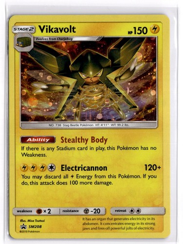 Pokemon TCG Vikavolt (Cosmos Holo) SM208 Sun & Moon Black Star Promo