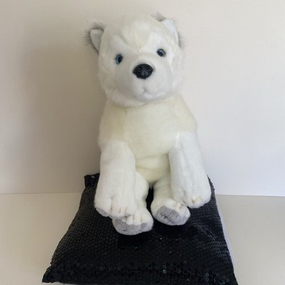 Lappland UK Lumi Blue Eyes Husky Plüschtier reinweiß grau Pfoten sauber weich Welpe Mc