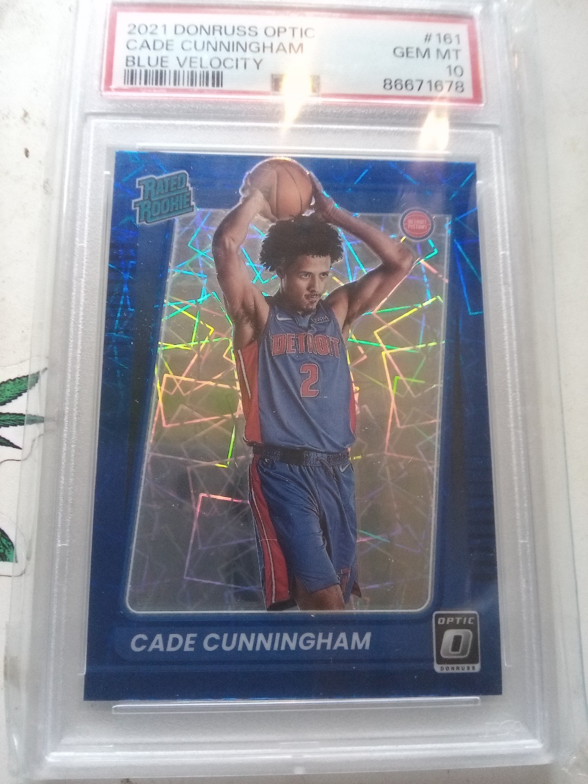 2021-22 Panini Donruss Optic Cade Cunningham RC #161 Blue Velocity PSA 10 GEM MT