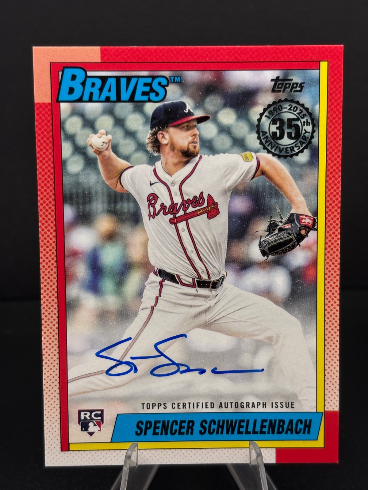 2025 Topps 1990 Topps Baseball Auto #90AU-SSH Spencer Schwellenbach RC Braves