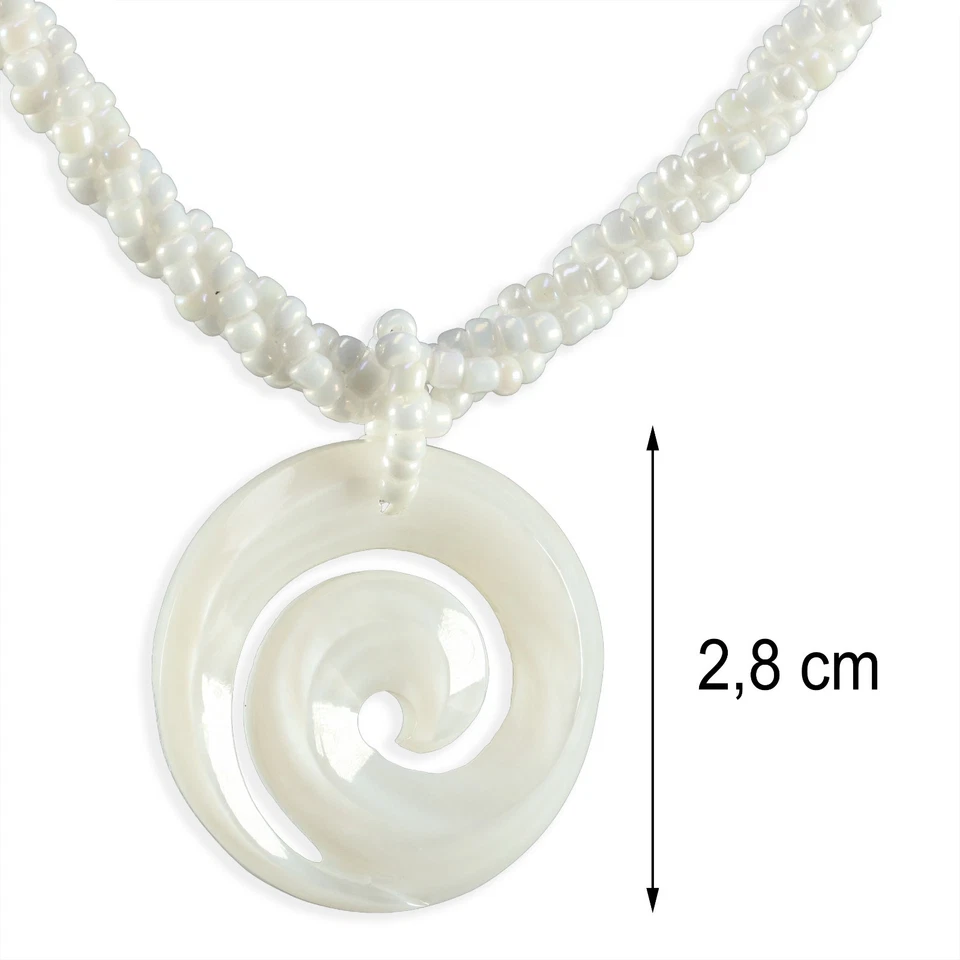 Halskette Anhänger Maori Spirale Koru Kette Muschel Handarbeit Design N146 - Bild 2 von 4