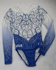 OZONE Gymnastics Leotard TEAM USA Competition SWAROVSKI Rhinestone GK Size: AS