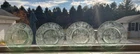 Set 4 Macbeth Evans Dogwood Green Luncheon Plates Set Uranium Glass Depression