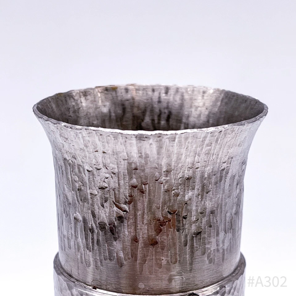 Vintage 70er Jahre Design Vase Hammerschlag Handarbeit | 5,5x21cm - Bild 4 von 4