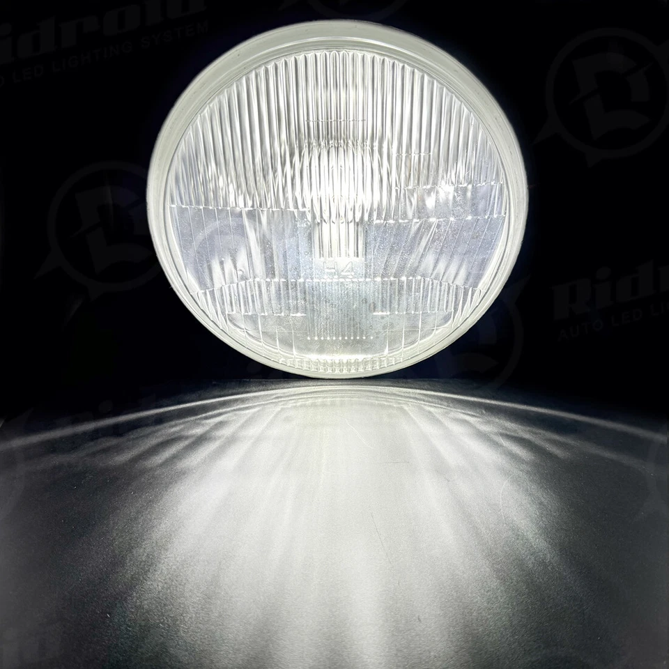 Kit de faros de conversión redondos lente transparente H6024 + bombilla LED H4 para VW Beetle 300W Foto 2 de 4