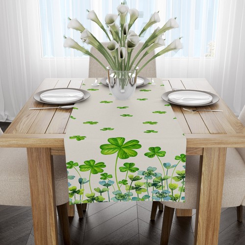 Trébol Día de San Patricio Mesa Corredor Cocina Comedor Mesa de Centro Decoración - Imagen 5 de 5