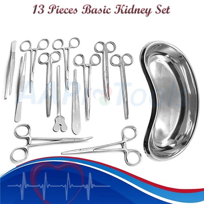 Kit Surgical 2 Set Of 13 Pcs Basic Minor Surgery Kit W/ Steel Box