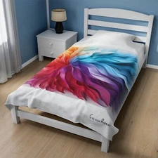 Colour Rivers Velveteen Plush Blanket by MightySouls-Energy Bloom- Soft Blanket