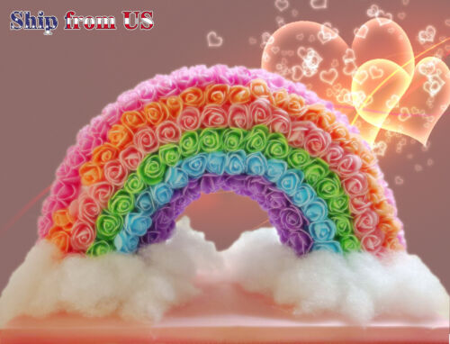 Artificial Floral Rose Rainbow Decor Valentine's Day Gift for Girlfriend Wife