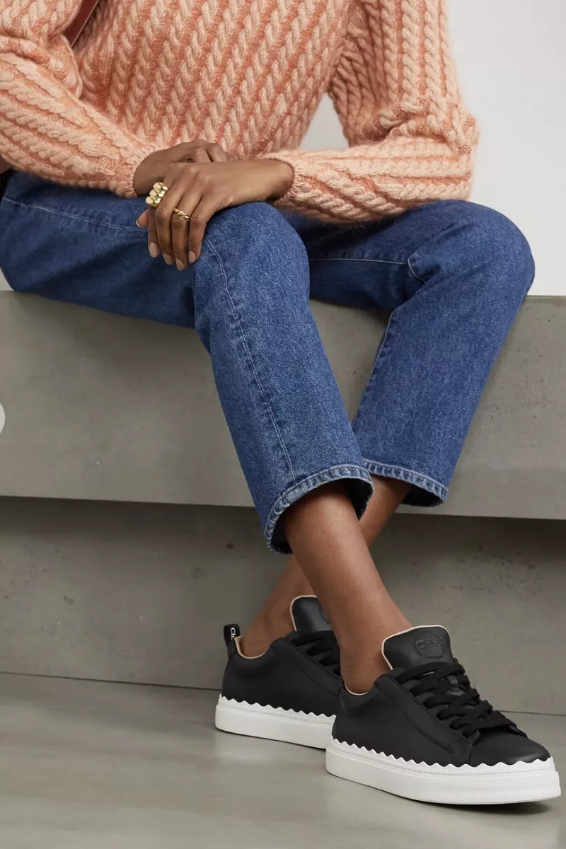 Chloe Black Lauren Lace up Low Top Sneakers Size EU 38 eBay
