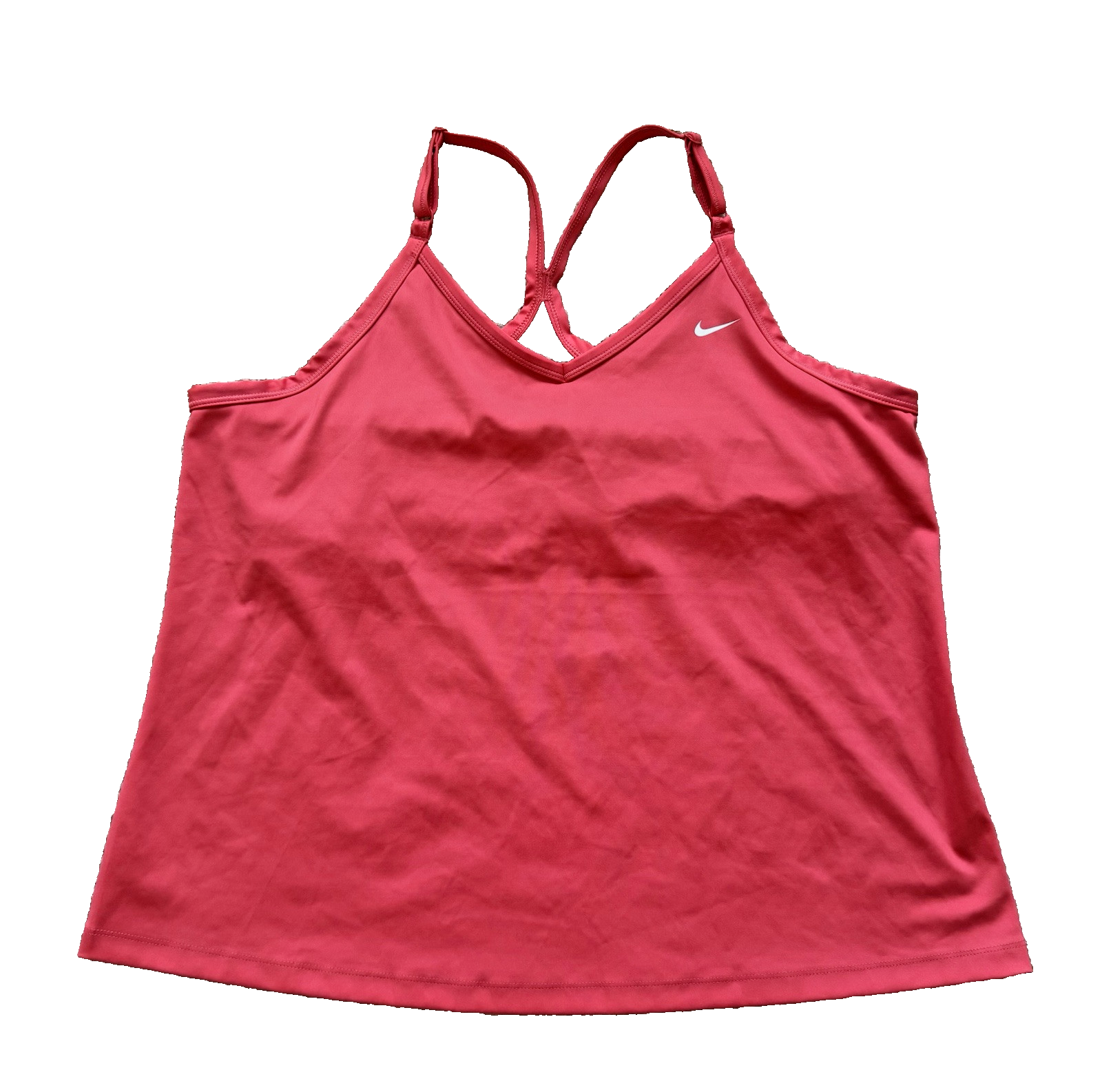 Nike Womens Coral Dri Fit Sports Bra Tank Top Size XXL Adjustable Straps