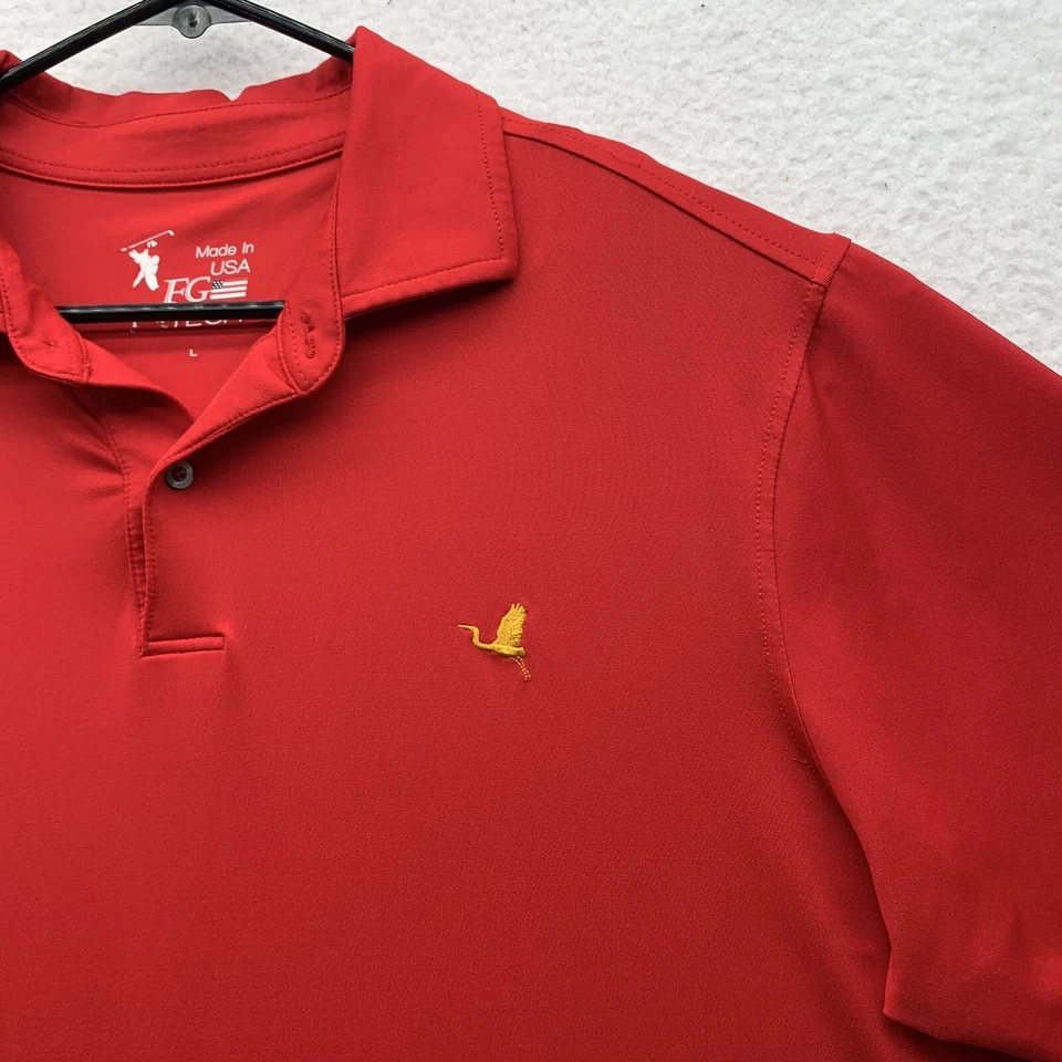Camisa Polo FG Fairway Greene Para Hombre Grande Rendimiento Tecnología Roja Golf Relajada EE. UU. Foto 3 de 4