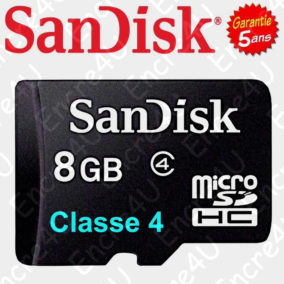 Carte Mémoire SANDISK 8 Go Gb Micro SDHC - Disponible aussi en 16 32 64 128 Giga - Photo 1/1