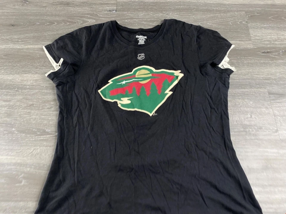Camiseta básica negra para mujer REEBOK Minnesota Wild NHL Zach Parise #11 talla XL Foto 3 de 4