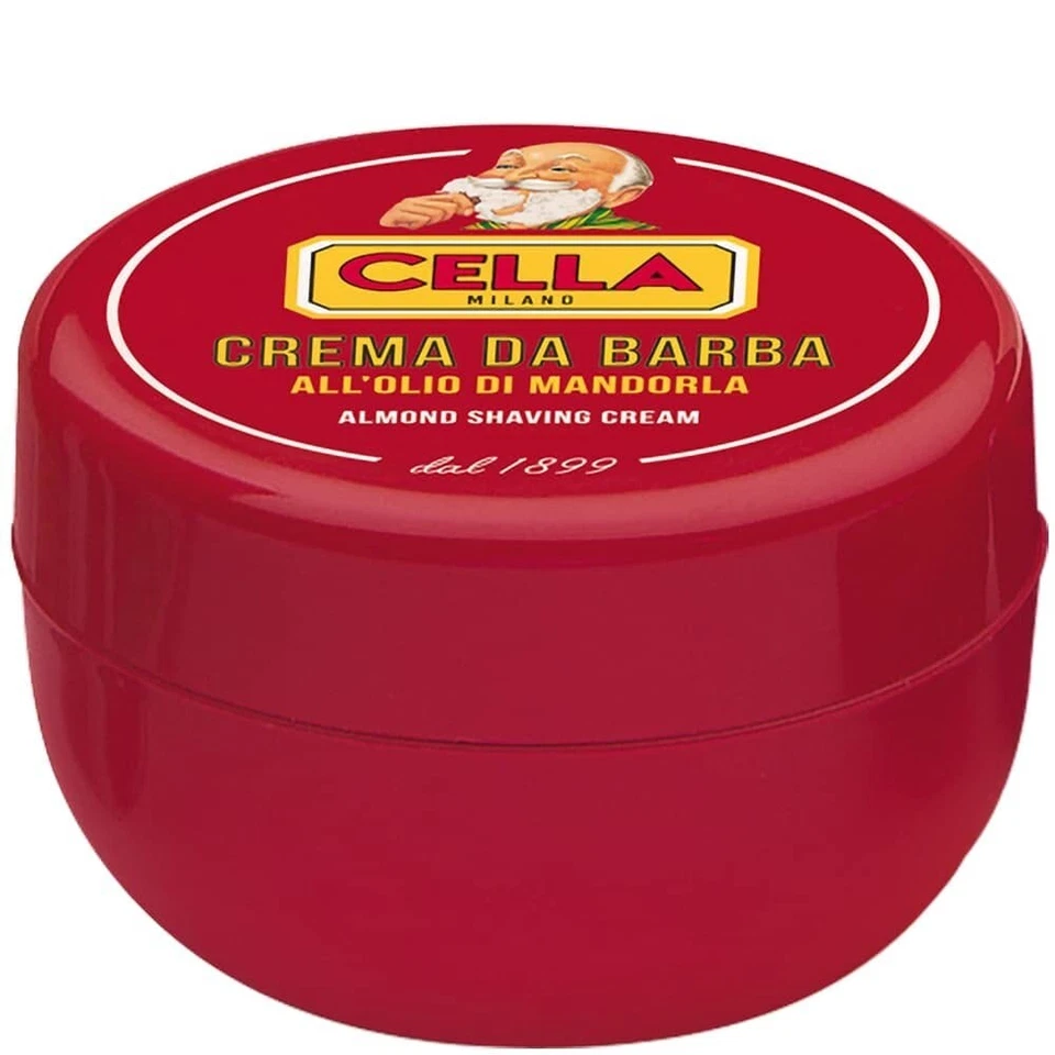 Crema de Afeitar Cella 150gr - Espuma Rica con Sebo, Aroma Almendra Hecho en Italia Foto 2 de 4