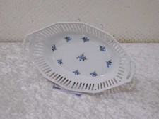GDR Lichte Fine China Porcelain Breakthrough Bowl - Forget-Me-Not - Vintage 
