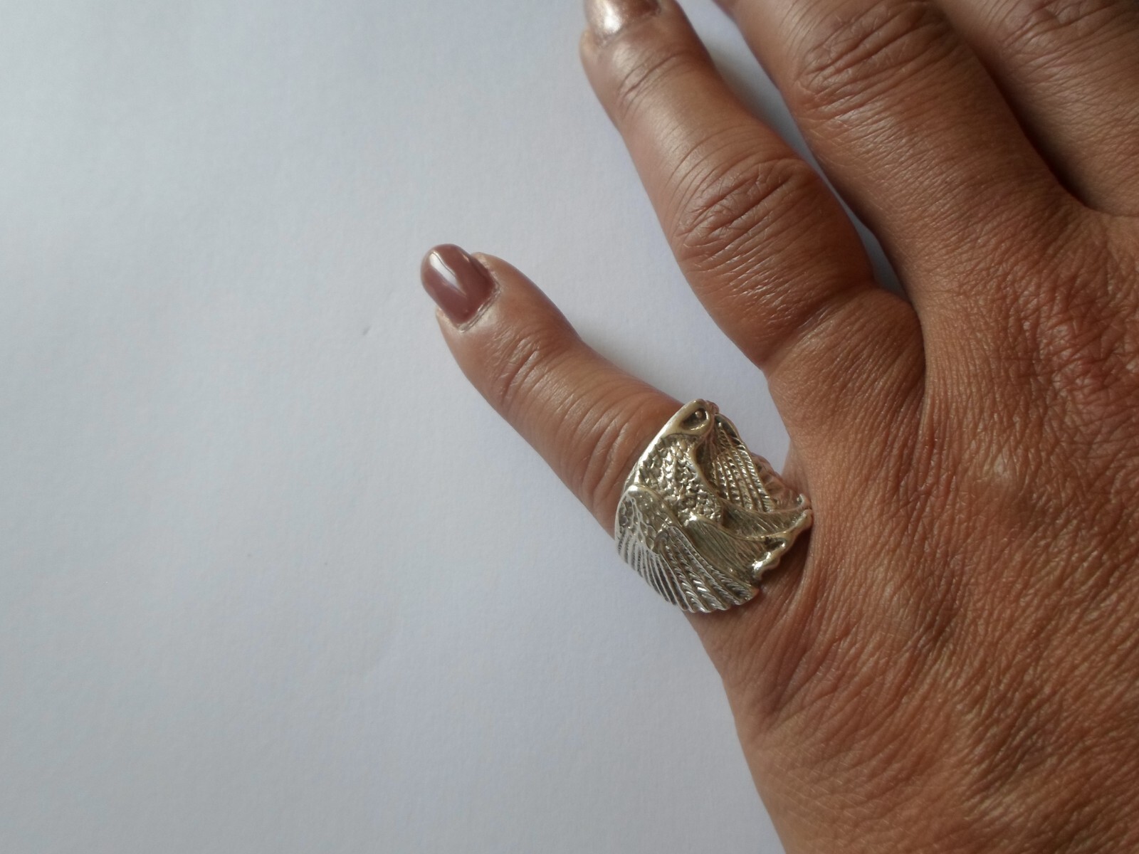 solid silver ring, eagle, size 51 - image 4