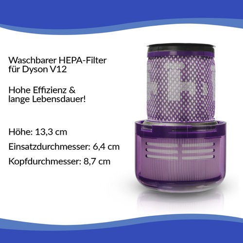 2x Waschbarer HEPA Filter Ersatz für Dyson V12 Detect Slim Absolute Total Clean - Bild 2 von 11