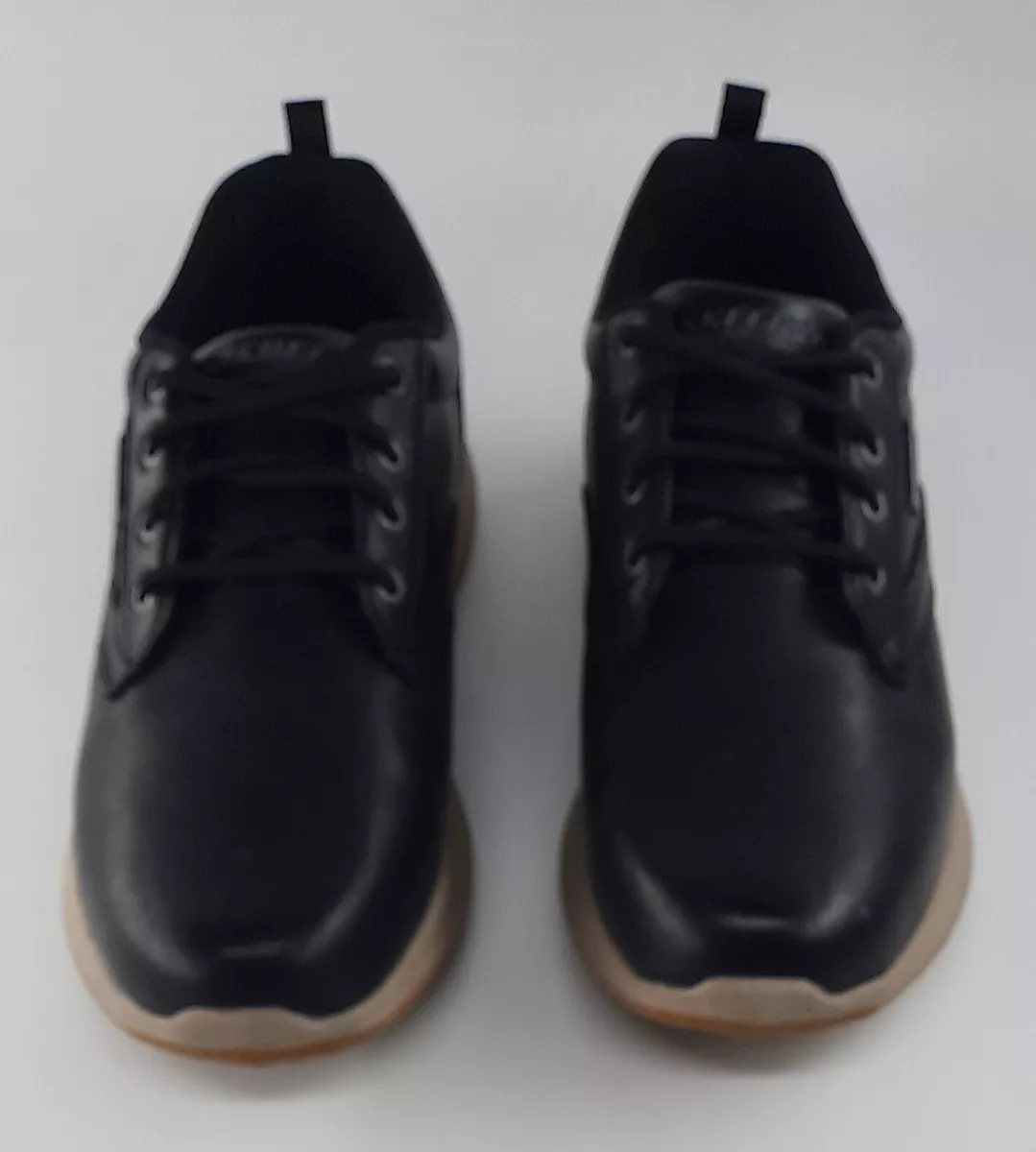 Skechers Delson Antigo Men&#039;s Black Leather Oxford Waterproof EUC |