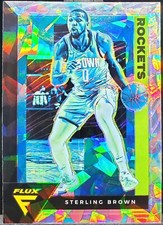 2020-21 Panini Flux Sterling Brown Cracked Ice #66 Rockets C101