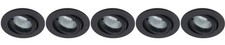 5 x Ansell ATLVOG/IP44/B Black IP44 Eyeball Downlights GU10 (Mains)