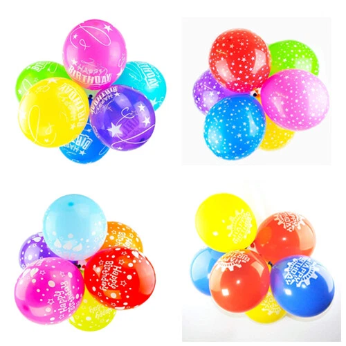 Mix Happy Birthday Party Celebration Latex Printed Balloons Decorations Birhday