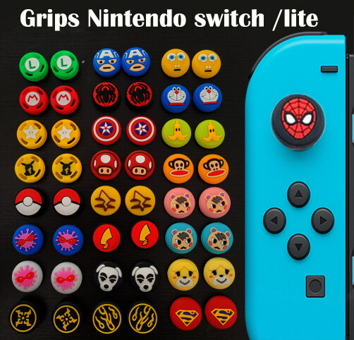 2X FUNDA MANDO NINTENDO SWITCH / LITE  GOMAS JOYSTICK THUMB GRIPS SILICONA.