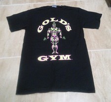 Official Men's Gold's Gym Shirt Logo Black Short Sleeve Sz S