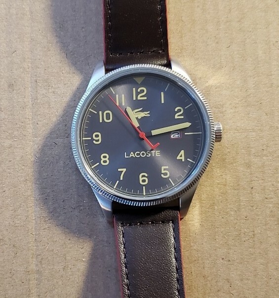 lacoste leather watch