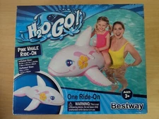 H2OGO Child's Pink Whale Dolphin Pool Ride-On Float Raft Girl H2O GO Bestway NEW