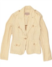 Marlboro Classics Womens 1 Button Blazer Jacket It 42 Medium Beige Ramie Fa18
