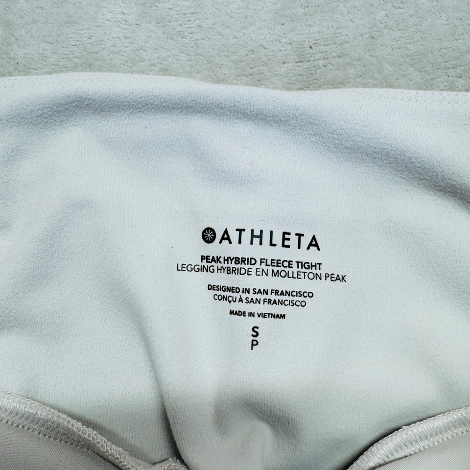 Athleta Pants Womens Small Abalone Cream Peak Hybrid Fleece Tight Zip Pocket NWT - Image 3 of 4