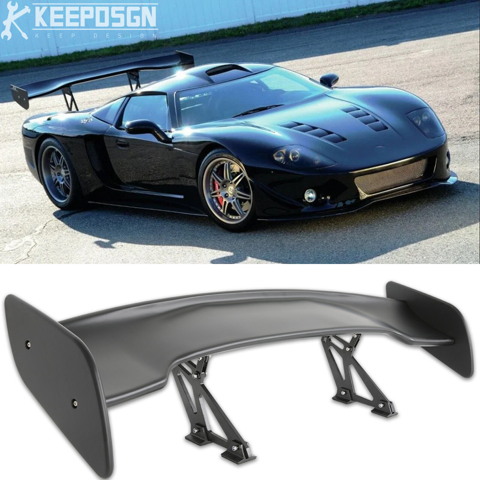 For 2008-2019 Maserati Granturismo Matte Black 46" GT Rear Spoiler Racing Wing