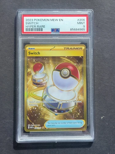 PSA 9 SWITCH 206/165 - SCARLET & VIOLET 151 HYPER RARE MEW EN - MINT